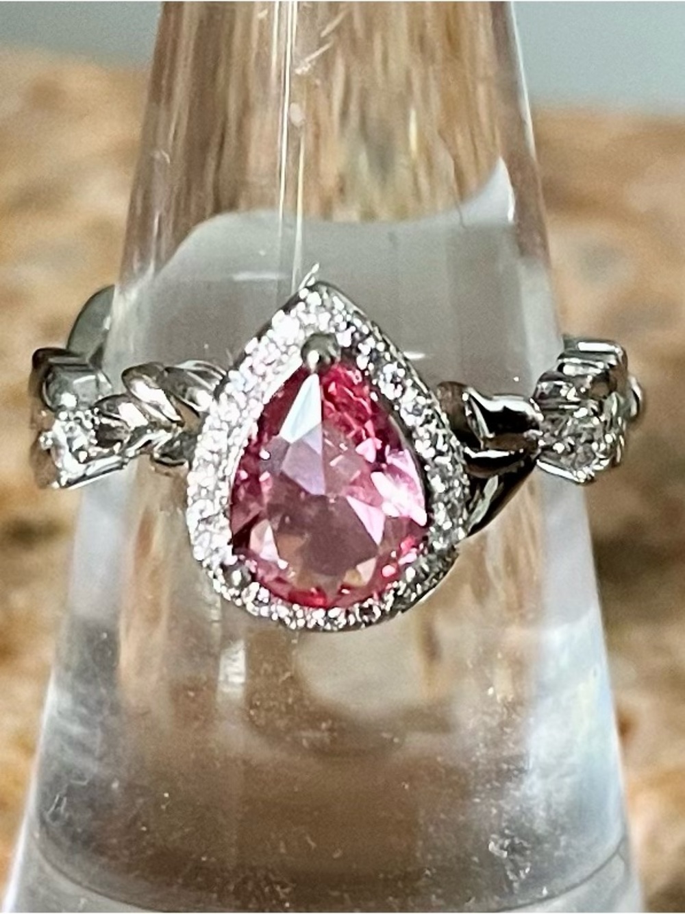 BP Southern Garden Party RBP3257 The Daphne Ring Pink Tourmaline Leaf Band HTF